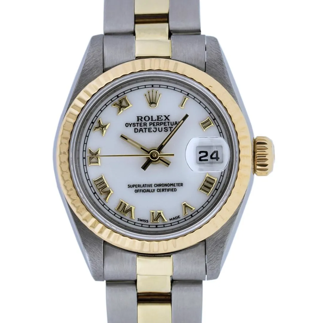 Rolex Datejust 26mm Stainless steel and 14k yellow gold White