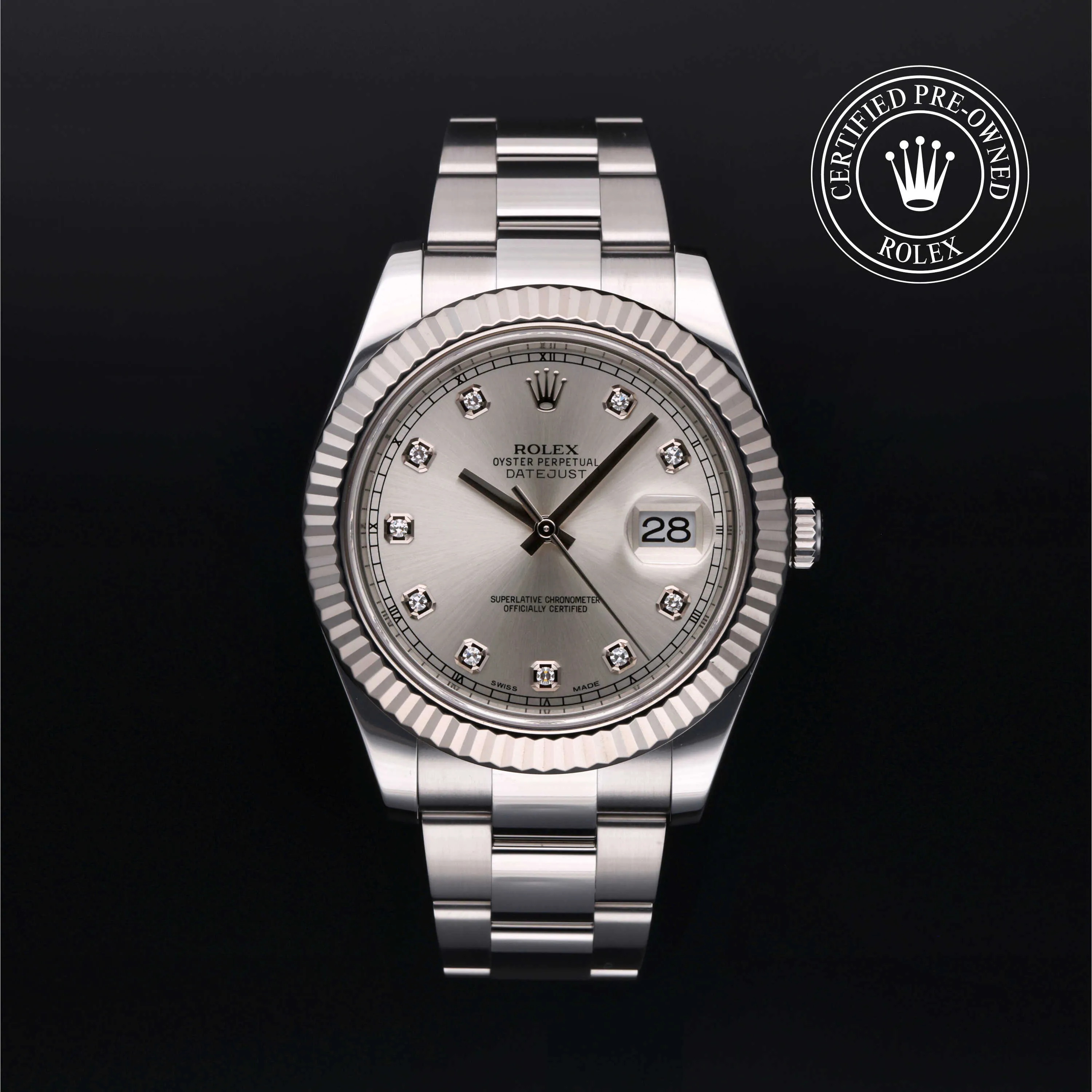 Rolex Datejust II 116334-0007 41mm White gold and Oystersteel Silver