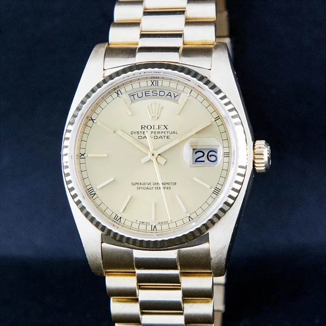 Rolex Day-Date "President" 36mm Yellow gold and 18k yellow gold Champagne