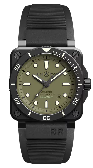 Bell & Ross Instruments BR0392-D-KA-CE/SRB 42mm Black ceramic Green