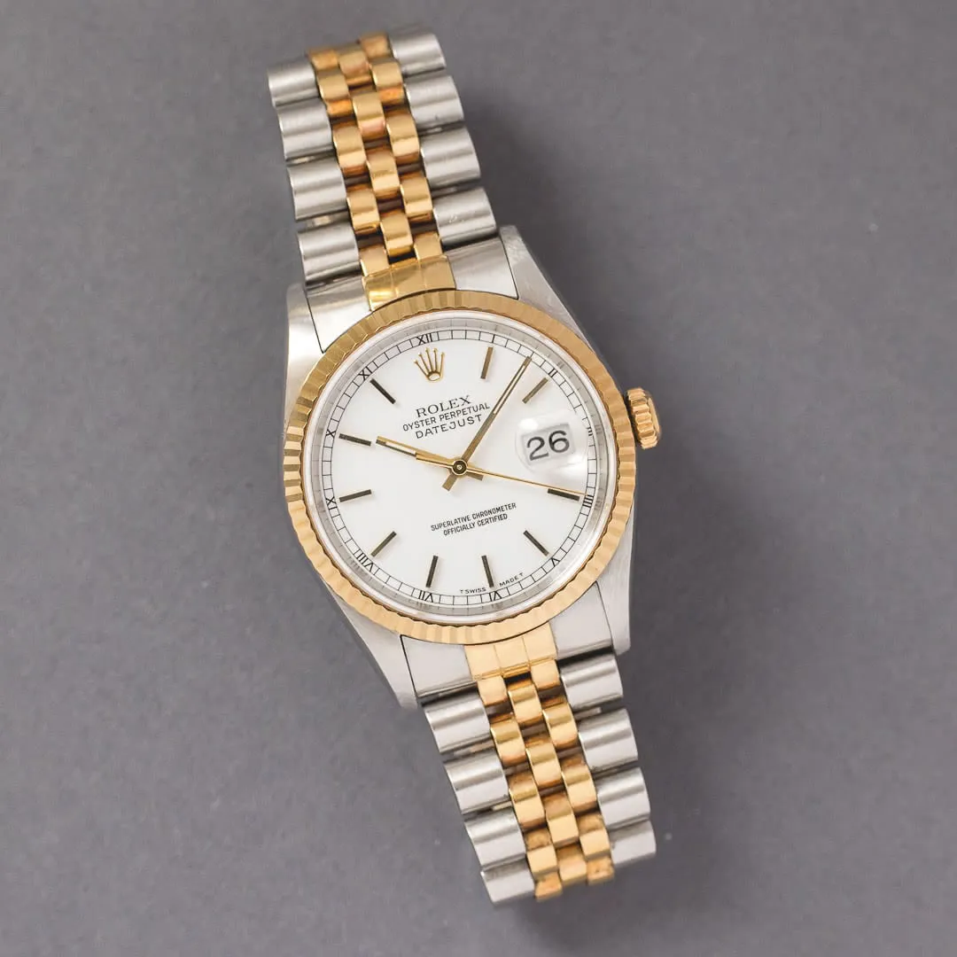 Rolex Datejust 36 16233 36mm Yellow gold and Stainless steel White