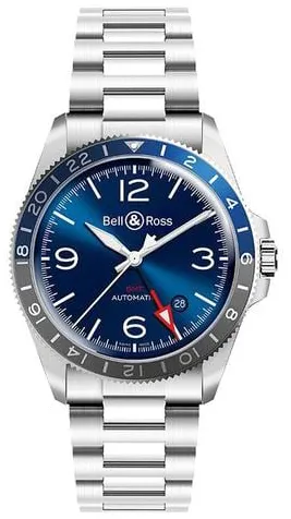 Bell & Ross BR V2 BR V2-93 GMT BLUE 41mm Stainless steel Blue