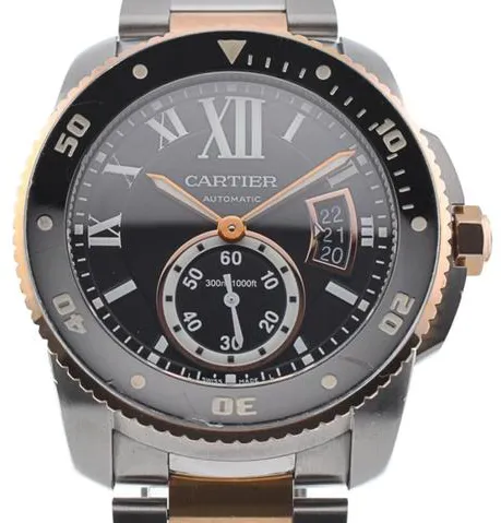 Cartier Calibre de Cartier W7100054 44mm Yellow gold and Stainless steel Black