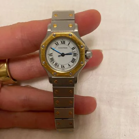 Cartier Santos 0907 25mm Yellow gold and Stainless steel White 3