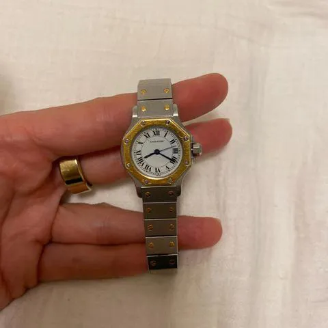 Cartier Santos 0907 25mm Yellow gold and Stainless steel White 4