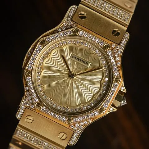 Cartier Santos 2965 30mm Yellow gold Champagne