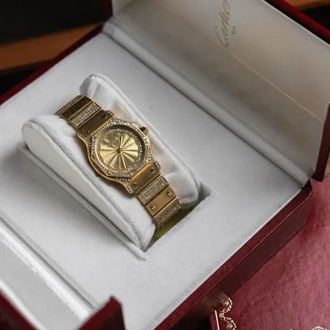 Cartier Santos 2965 30mm Yellow gold Champagne 9