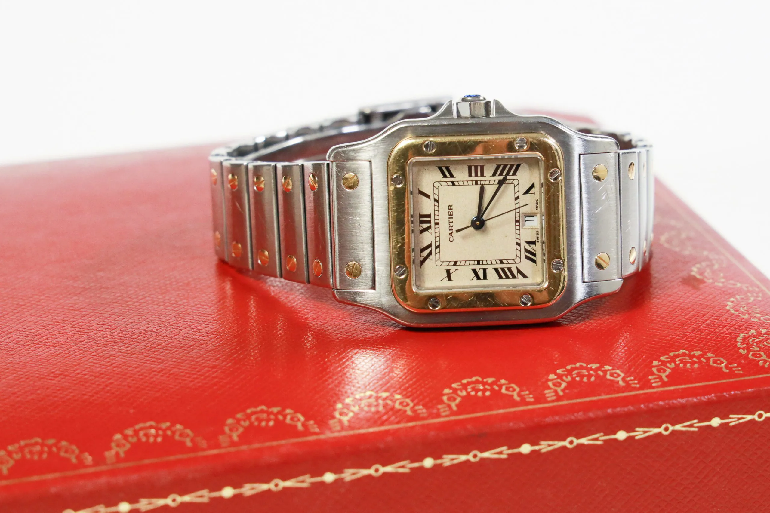 Cartier Santos Galbée 187901 29mm Yellow gold and Stainless steel Cream