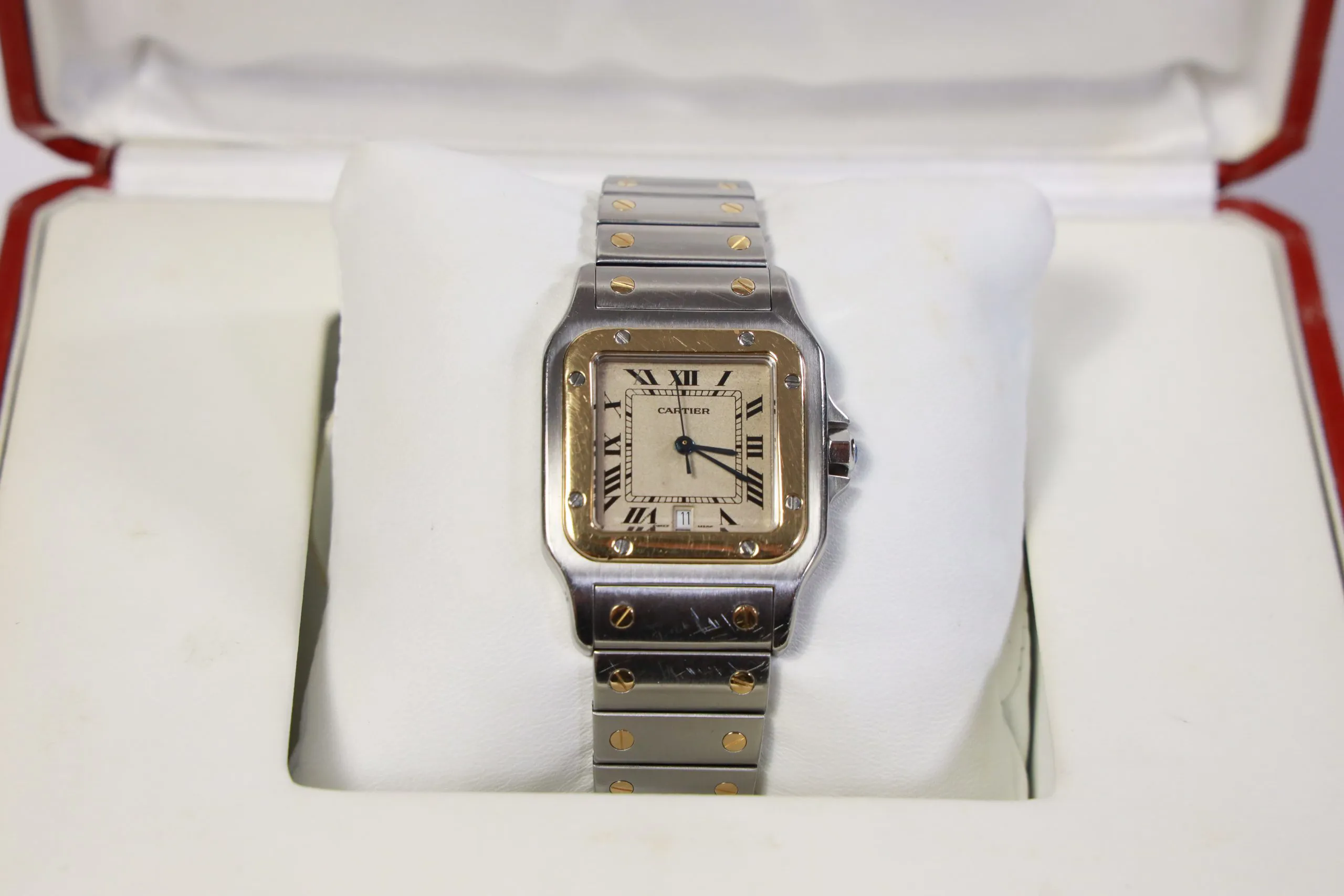 Cartier Santos Galbée 187901 29mm Yellow gold and Stainless steel Cream 4