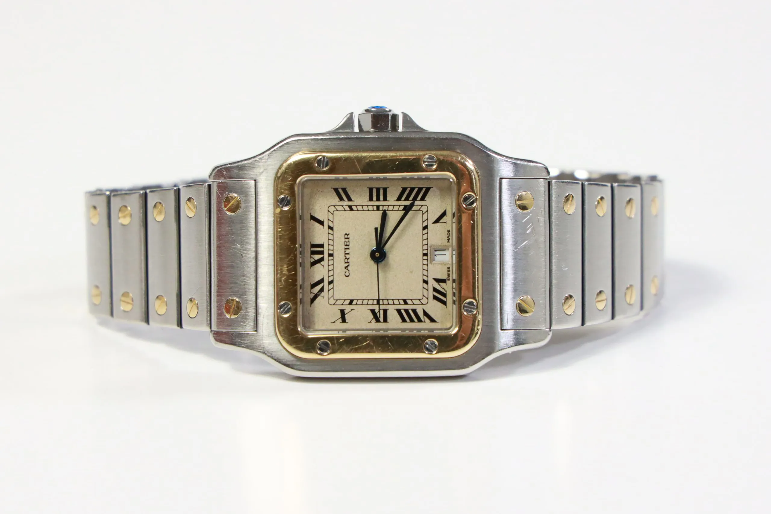 Cartier Santos Galbée 187901 29mm Yellow gold and Stainless steel Cream 7