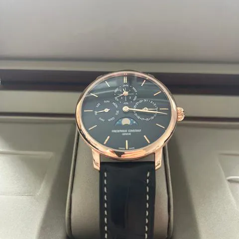 Frédérique Constant Manufacture Slimline Perpetual Calendar FC-775N4S4 42mm Rose gold Blue