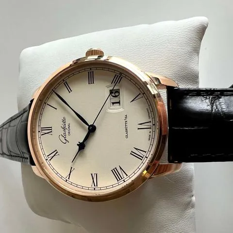 Glashütte Senator Panorama Date 100-03-32-45-04 40mm Rose gold White