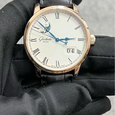 Glashütte Senator Panorama Date Moon Phase 100-04-32-15-50 40mm Rose gold Silver