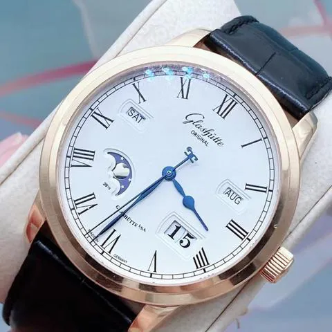 Glashütte Senator Perpetual Calendar 100-02-22-05-50 Rose gold Silver