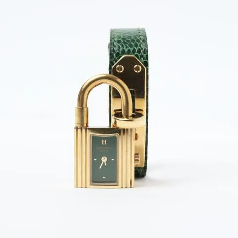 Hermès Kelly KE1.201 20mm Yellow gold and Stainless steel Green