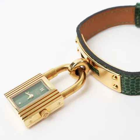 Hermès Kelly KE1.201 20mm Yellow gold and Stainless steel Green 2