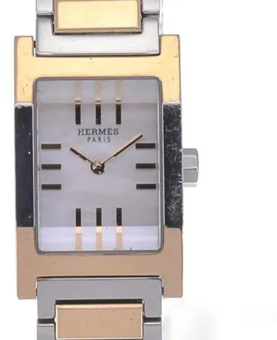 Hermès Tandem TA1.220 19mm Yellow gold and Stainless steel White