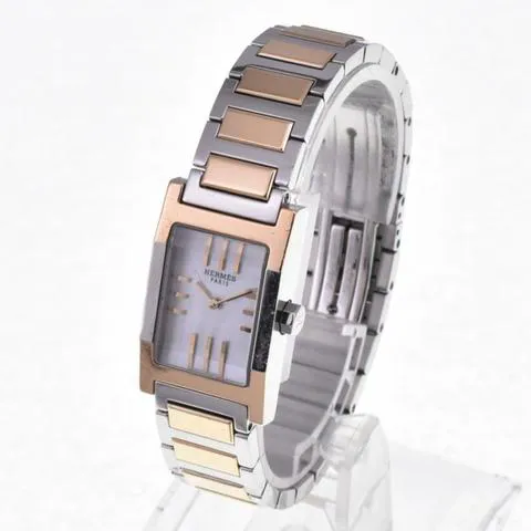 Hermès Tandem TA1.220 19mm Yellow gold and Stainless steel White 1