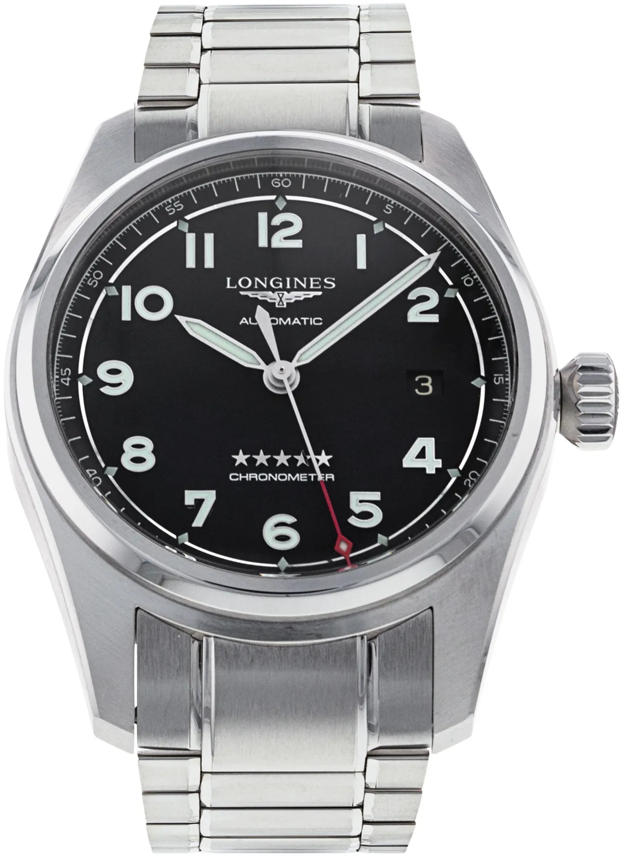 Longines Spirit L3.810.4.53.6 40mm Stainless steel Black