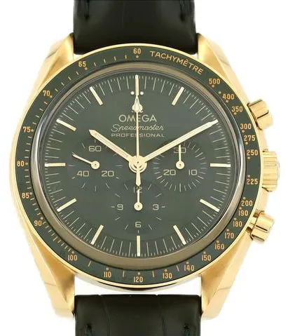 Omega Speedmaster Moonwatch 310.63.42.50.10.001 42mm Yellow gold Green