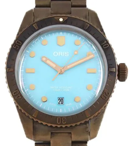 Oris Divers 01 733 7771 3155-07 38mm Bronze Blue