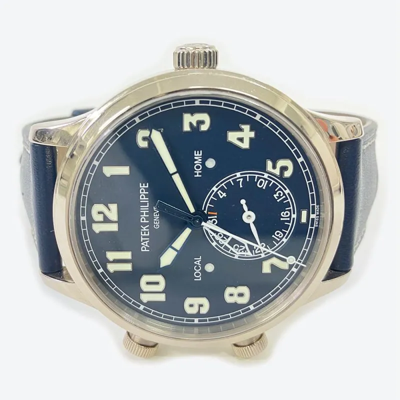 Patek Philippe Calatrava Pilot Travel Time 5524G-001 42mm White gold Blue 1