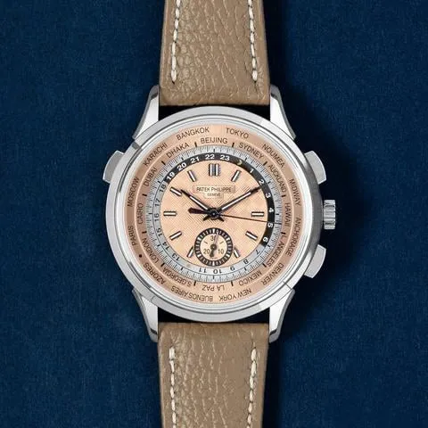 Patek Philippe World Time Chronograph 5935A 41mm Stainless steel Salmon