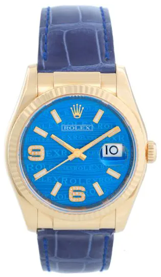 Rolex Datejust 116138 36mm Yellow gold Blue