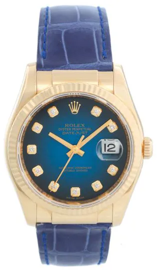 Rolex Datejust 116138 36mm Yellow gold Blue