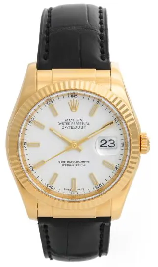 Rolex Datejust 116138 36mm Yellow gold White