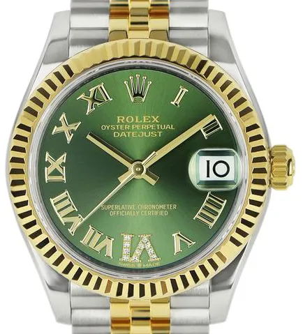 Rolex Datejust 31 278273 31mm Yellow gold and Stainless steel Green