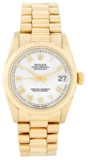 Rolex Datejust 31 68278 Yellow gold White