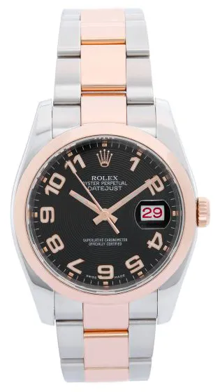 Rolex Datejust 36 116201 36mm Rose gold and Stainless steel Black