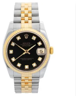 Rolex Datejust 36 116233 Yellow gold and Stainless steel Black