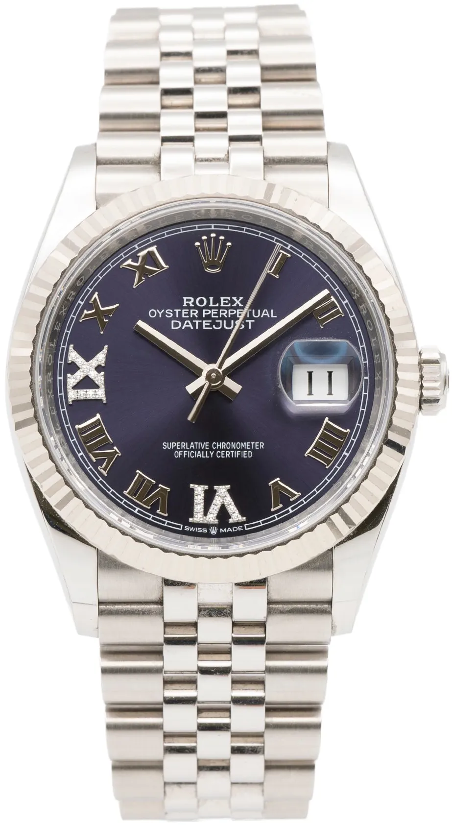 Rolex Datejust 36 126234 36mm White gold and Stainless steel Purple and Diamond