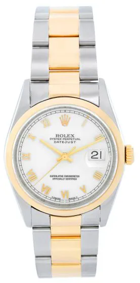 Rolex Datejust 36 16203 36mm Yellow gold and Stainless steel White