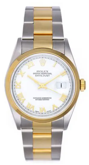 Rolex Datejust 36 16203 36mm Yellow gold and Stainless steel White