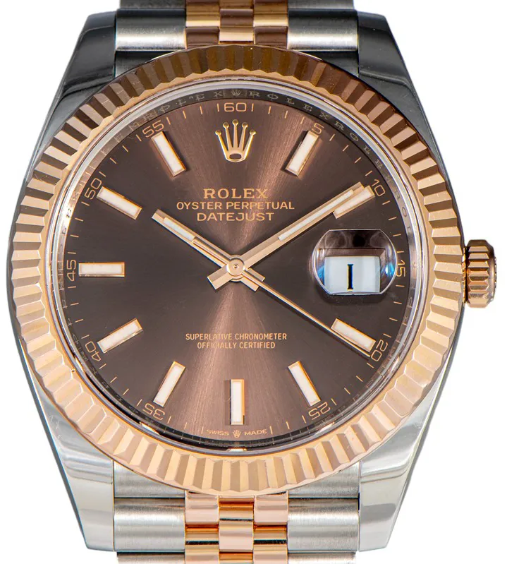 Rolex Datejust 41 126331 41mm Rose gold and Stainless steel and 18k rose gold Brown