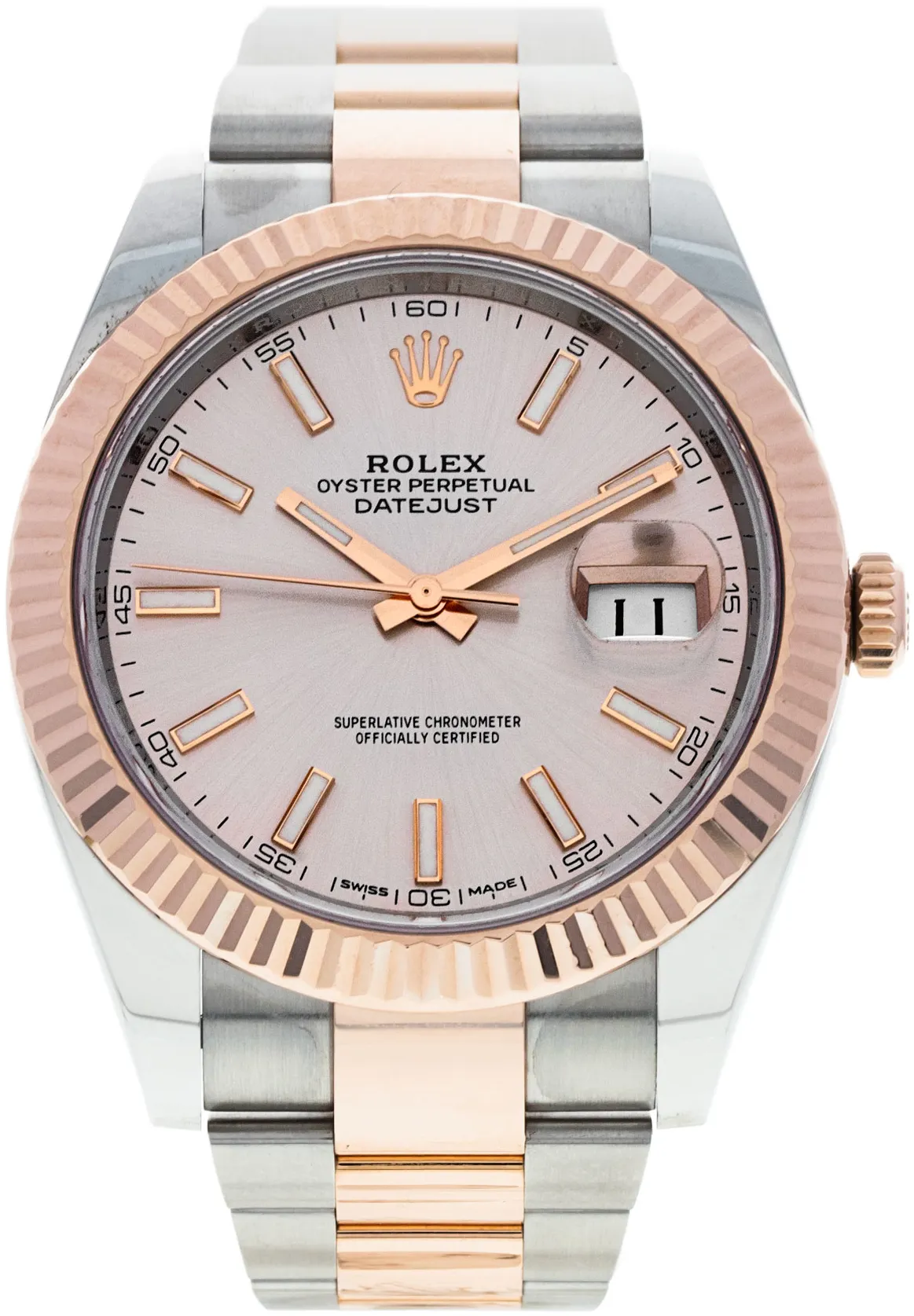 Rolex Datejust 41 126331 41mm Rose gold and Stainless steel Sundust Baton