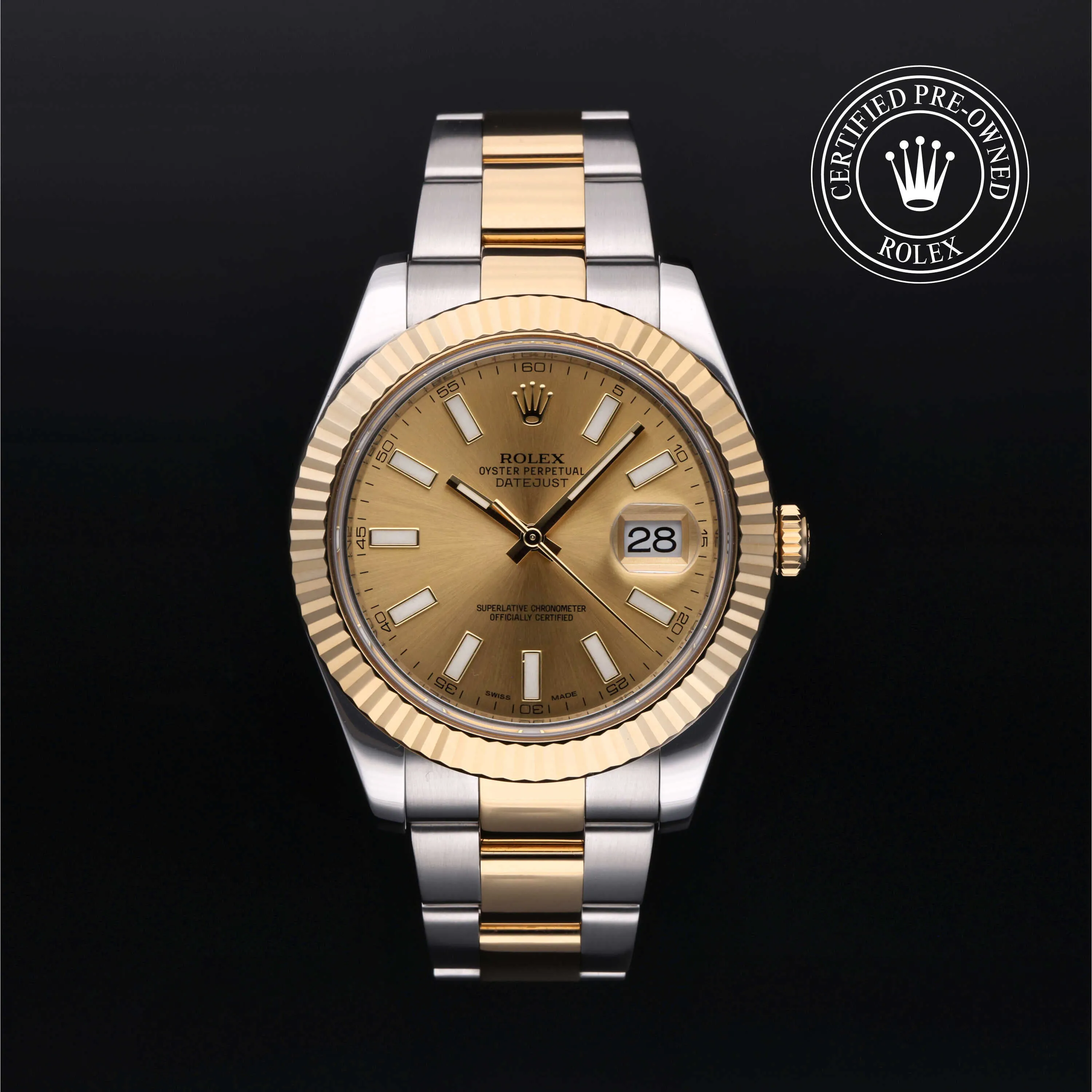 Rolex Datejust II 116333 41mm Yellow gold Champagne