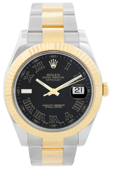 Rolex Datejust II 116333 41mm Yellow gold and Stainless steel Black