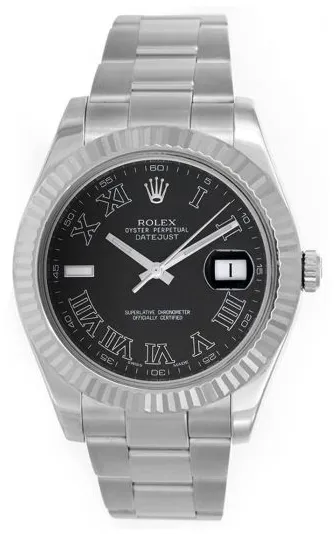 Rolex Datejust II 116334 41mm White gold and Stainless steel Black