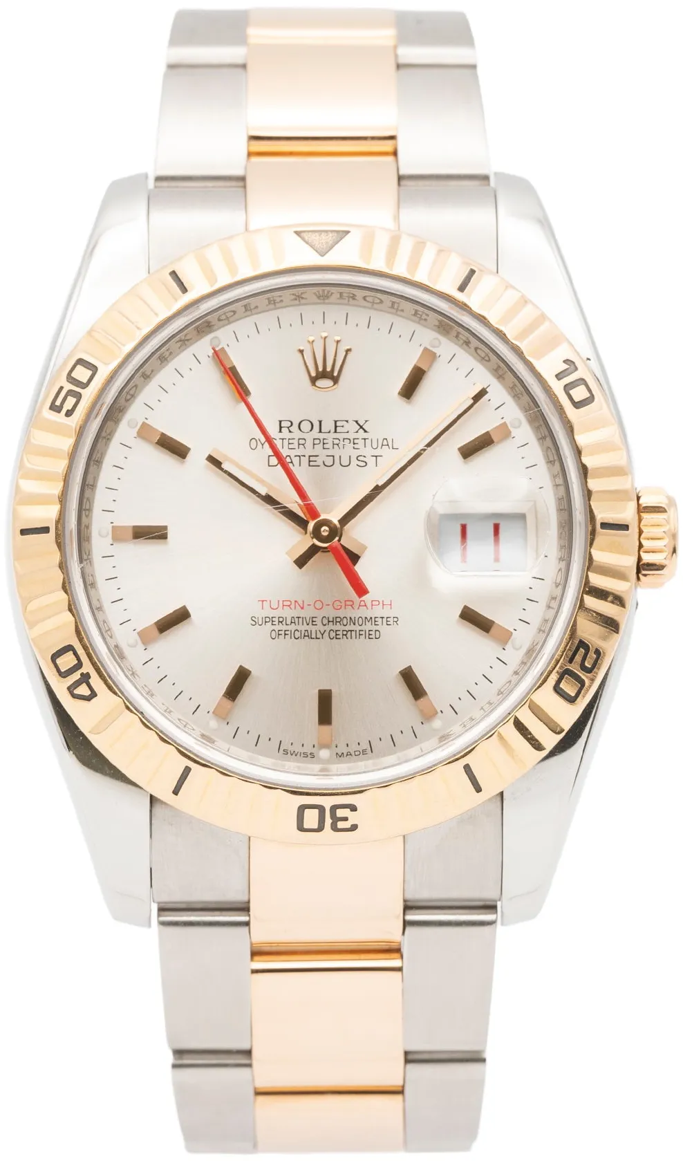 Rolex Datejust Turn-O-Graph 116261 36mm Rose gold and Stainless steel Silver