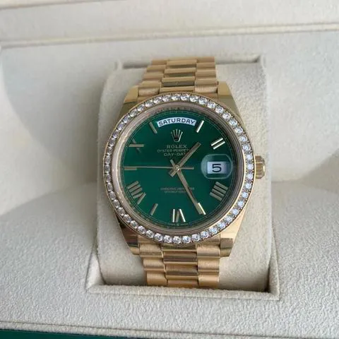 Rolex Day-Date 228348RBR-0040 18k yellow gold Green