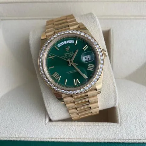 Rolex Day-Date 228348RBR-0040 18k yellow gold Green 1