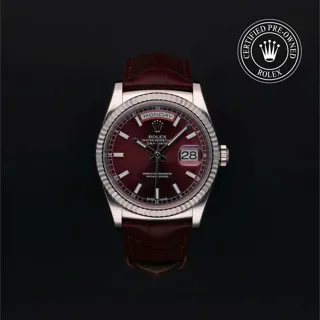 Rolex Day-Date 36 118139-0007 White gold Red