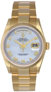 Rolex Day-Date 36 118208 Yellow gold White