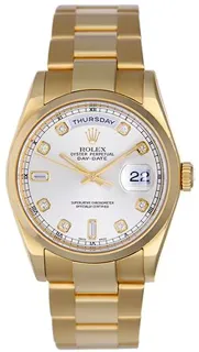 Rolex Day-Date 36 118208 Yellow gold Silver