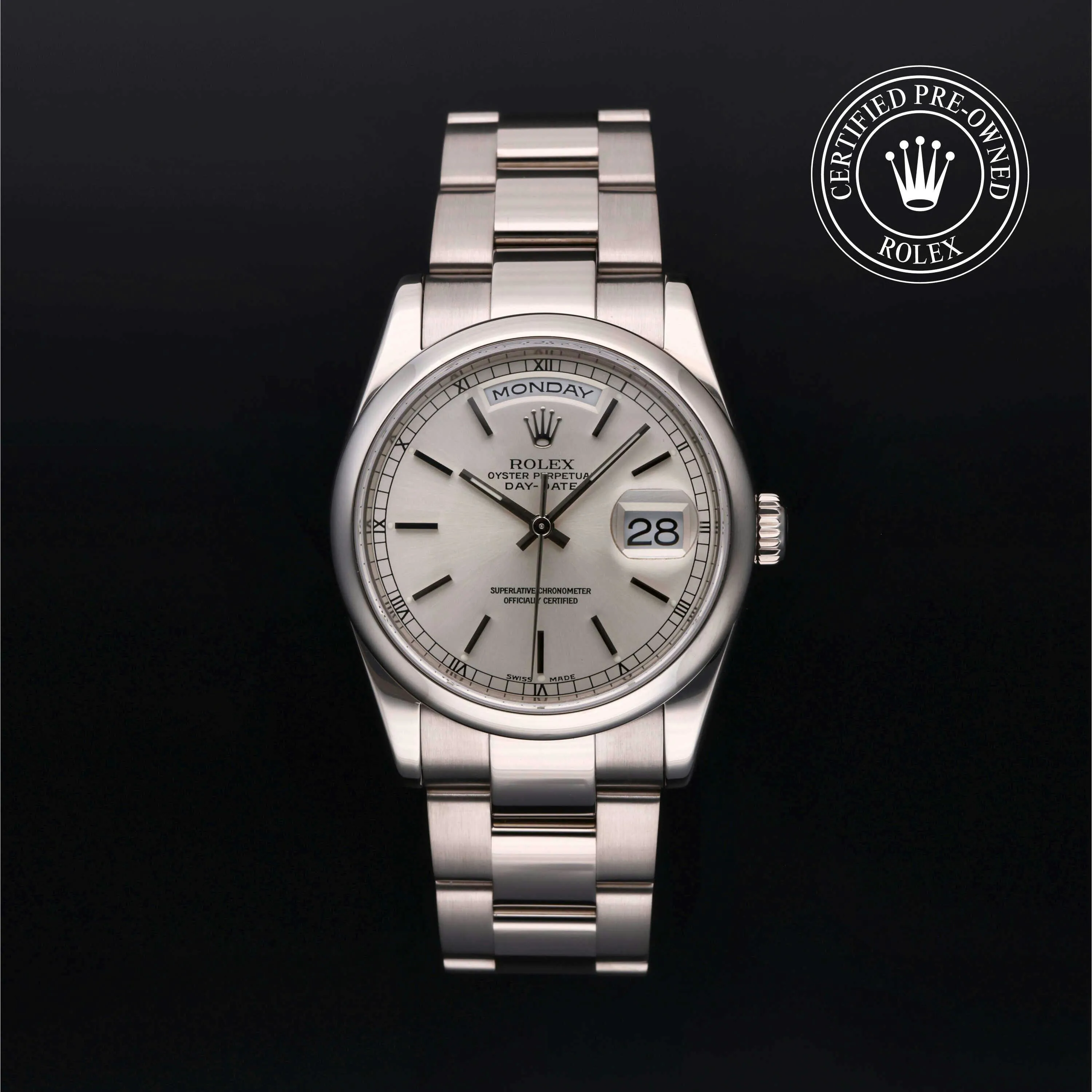 Rolex Day-Date 36 118209 36mm White gold Silver