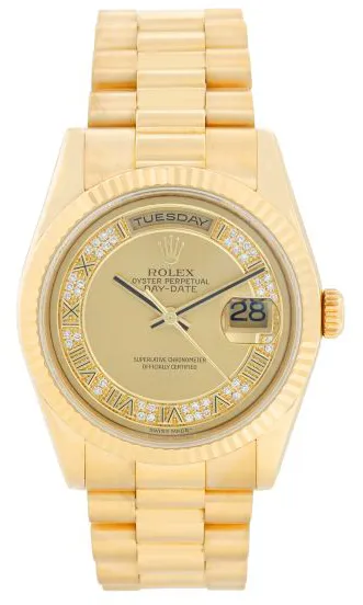 Rolex Day-Date 36 118238 36mm Yellow gold Diamond